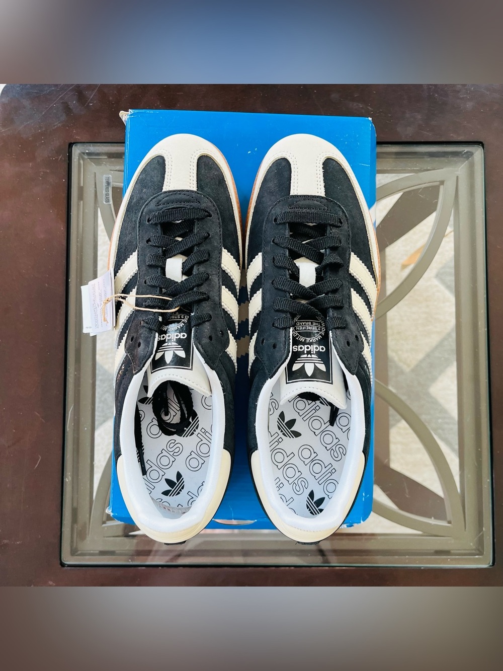 adidas Samba OG Women's Sneakers Core Black/Wonder White/Silver Metallic IE5836 - Picture 4 of 7